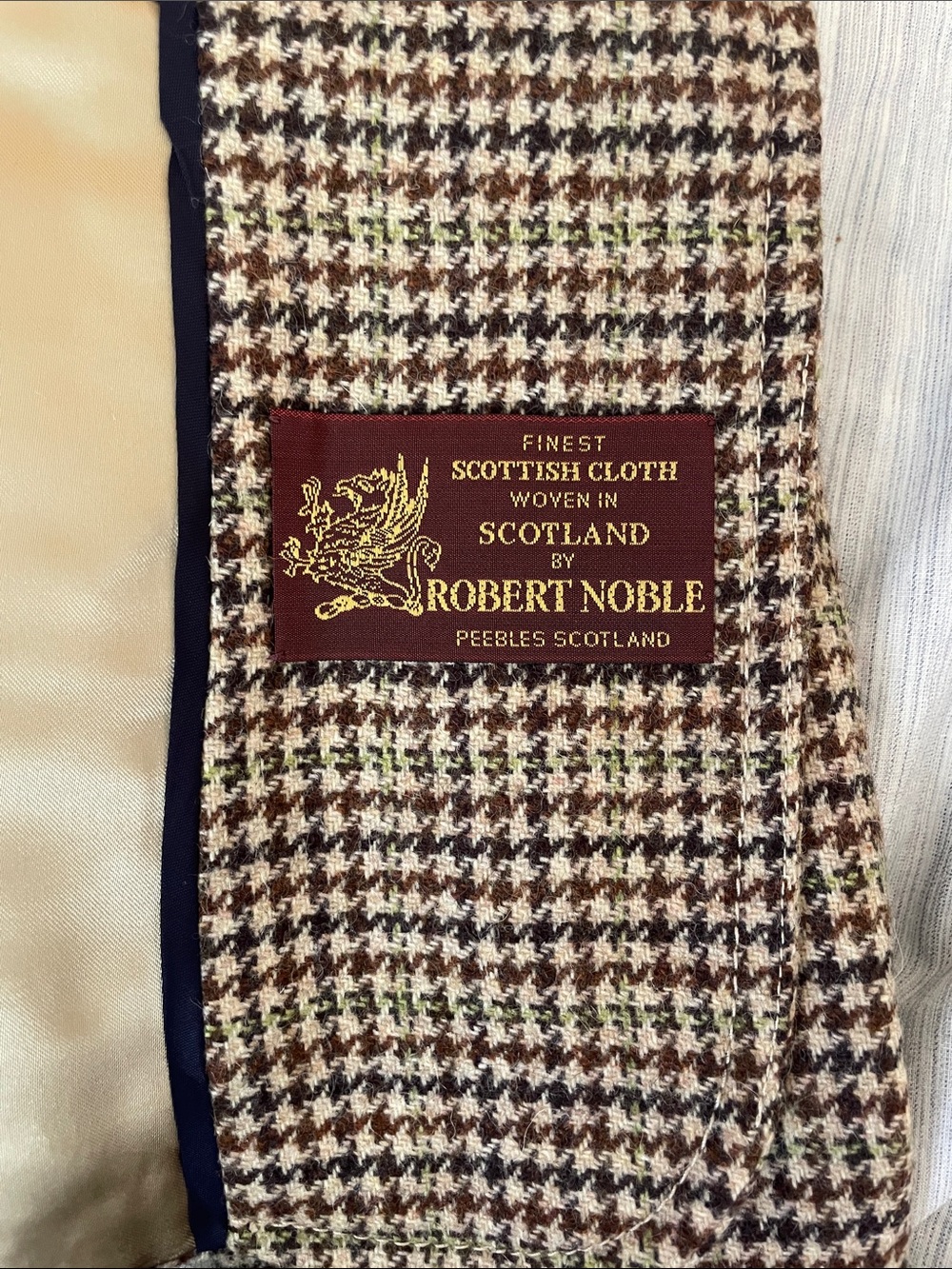 J. Crew Brown Houndstooth Tweed Blazer with Dark Brown Elbow Patches - Picture 6 of 6